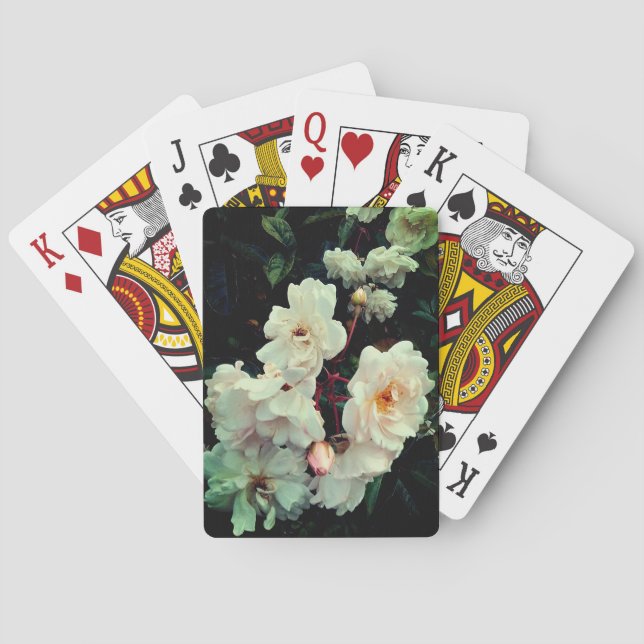 White flowers playing cards (Back)