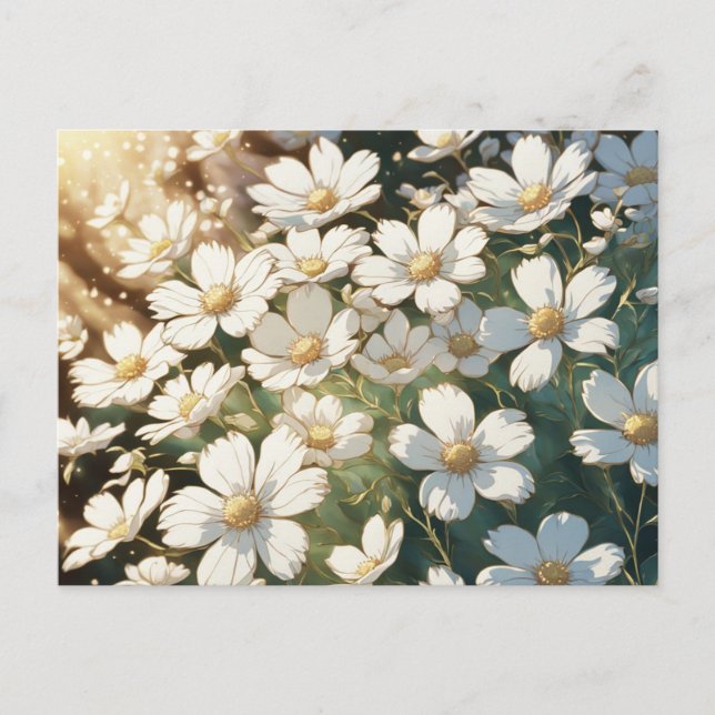 White flowers postcard (Front)