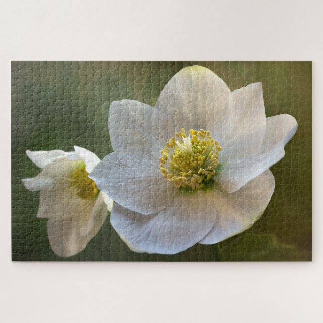 White Flowers Puzzle (Horizontal)