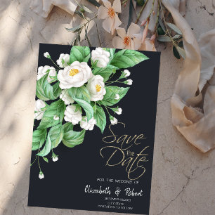White Flowers Save The Date