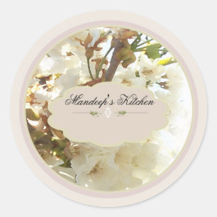white flowers spice jar labels 2
