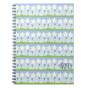 White Flowers Spiral Notebook