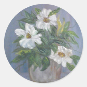 White Flowers stickers