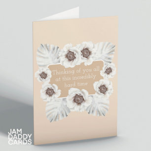 White Flowers Sympathy  Card