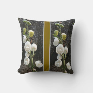white flowers Throw Pillow
