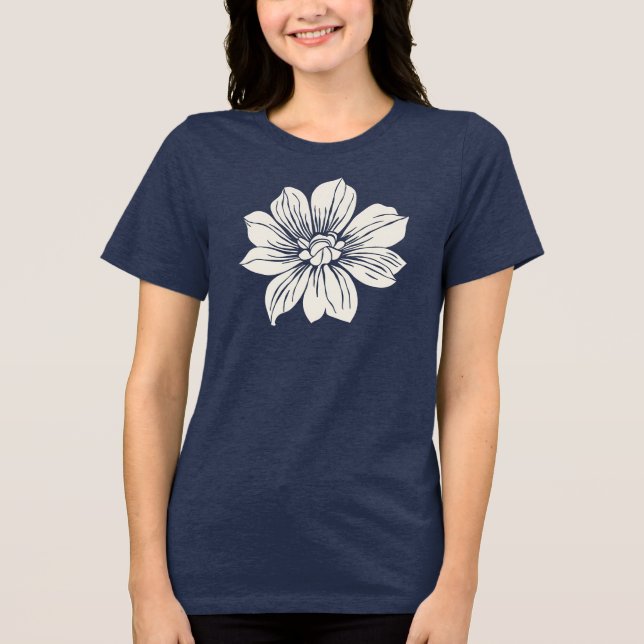 White Flowers Tri-Blend Shirt (Front)