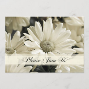 White Flowers Wedding Vow Renewal Invitations