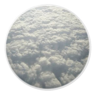 WHITE FLUFFY CLOUDS CERAMIC KNOB