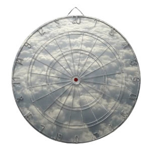 WHITE FLUFFY CLOUDS DARTBOARD