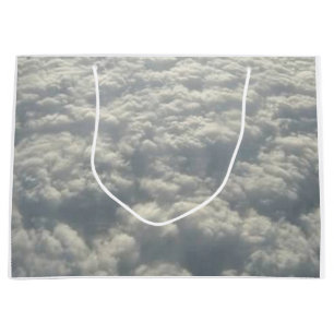 WHITE FLUFFY CLOUDS LARGE GIFT BAG