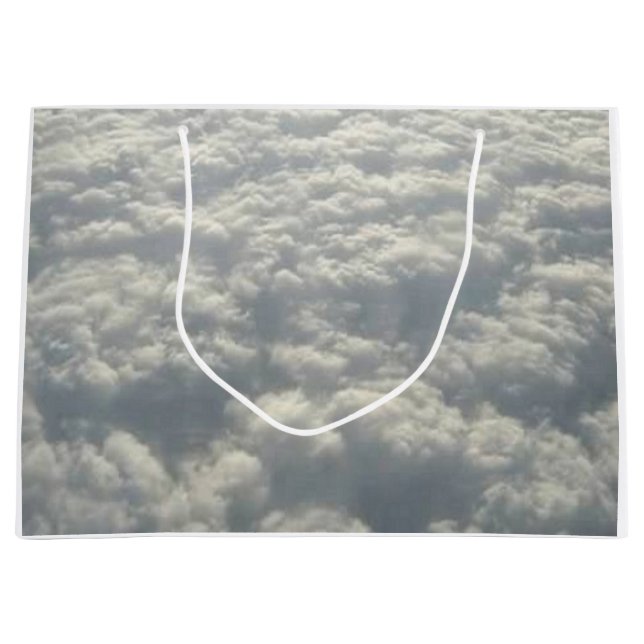 WHITE FLUFFY CLOUDS LARGE GIFT BAG (Front)