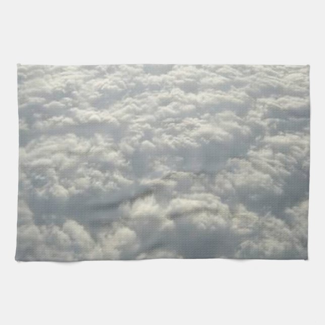 WHITE FLUFFY CLOUDS TEA TOWEL (Horizontal)