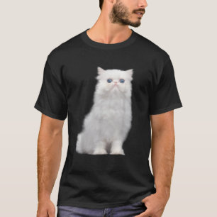 White fluffy kitty with bright blue eyes  T-Shirt