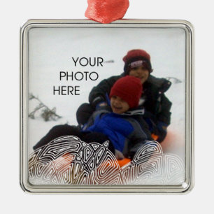 White Flurry Metal Ornament