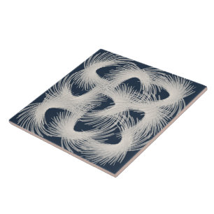 White flying feathers ceramic tile