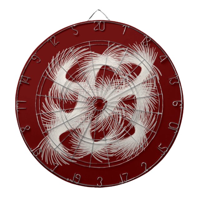 White flying feathers dartboard (Front)