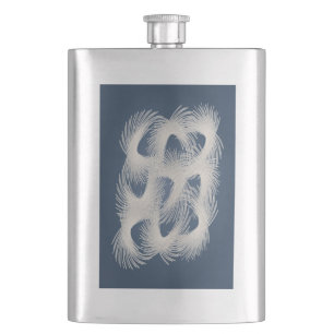 White flying feathers hip flask