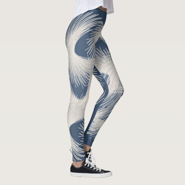White flying feathers leggings (Right)