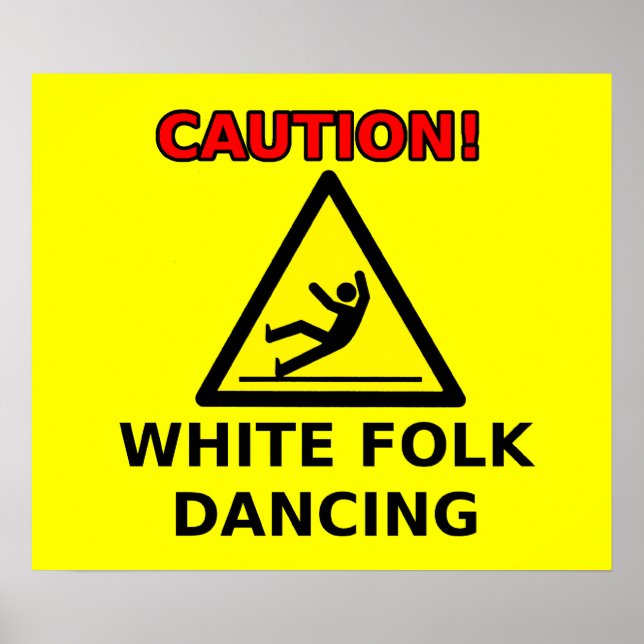 White Folk Dancing Funny Poster Humour (Front)
