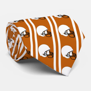 White Football Helmet on Burnt Orange Necktie