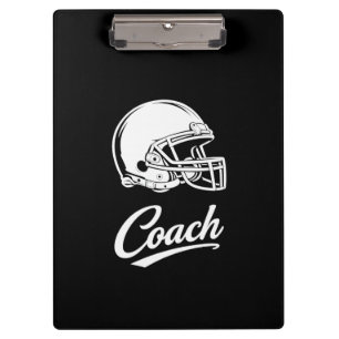White Football Helmet Sports Coach Clipboard