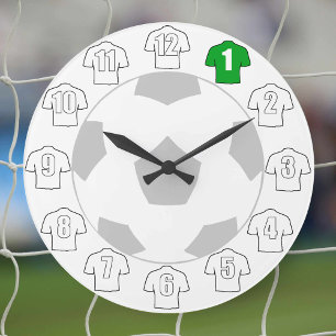 White Football Shirts as Clock Numbers