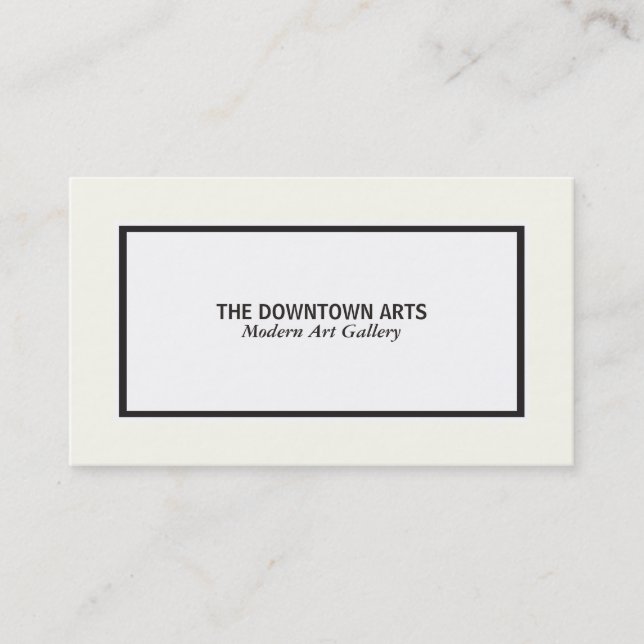 White Foreground Black Border, Cream Background Business Card (Front)
