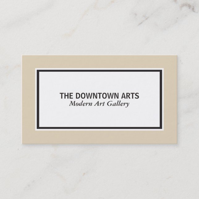 White Foreground Black Borders Business Card (Front)