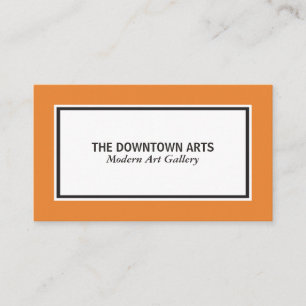 White Foreground Black Borders / Orange Business Card