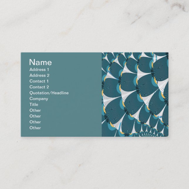 White Forest With Peacock Abstract Art Business Card (Front)