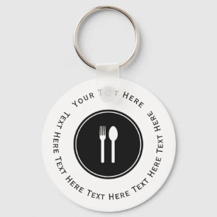 White Fork and Spoon Key Ring