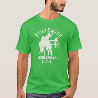 White Fort Smith Arkansas Rodeo Rider T-Shirt
