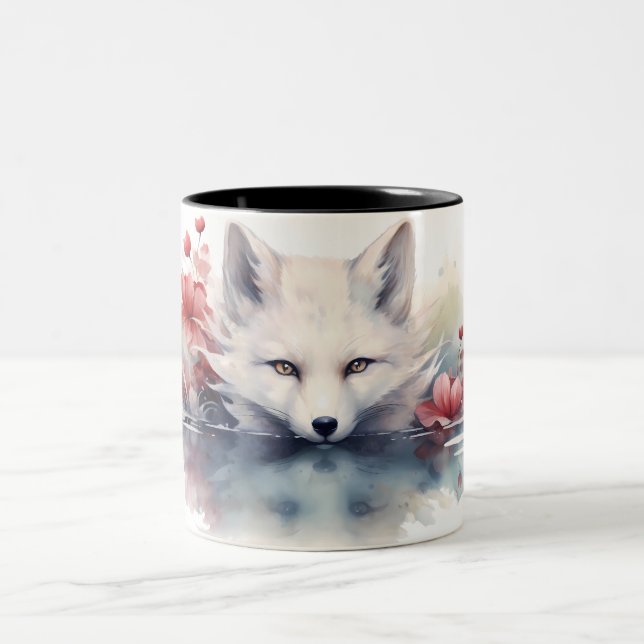 White Fox Lotus On The Water Mug (Center)