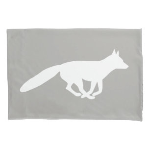 White Fox Silhouette Pillowcase