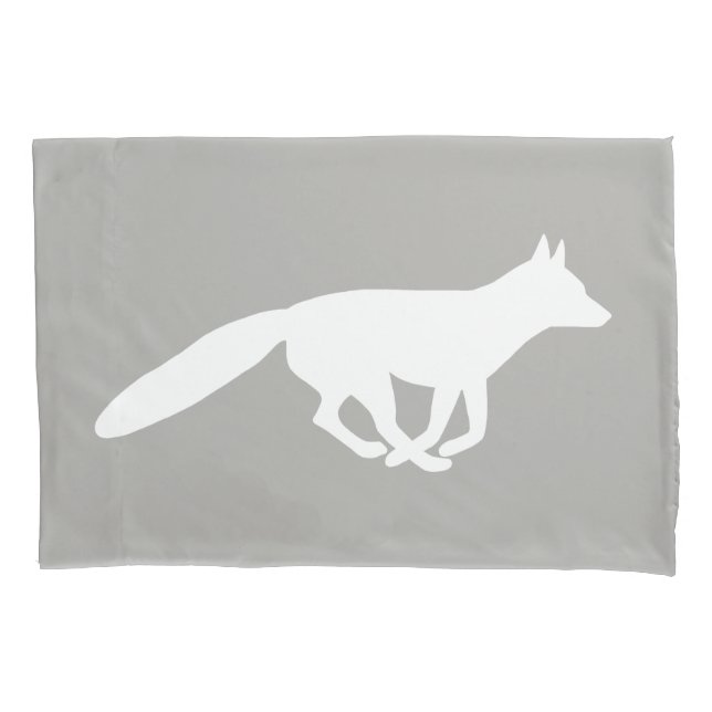 White Fox Silhouette Pillowcase (Front)
