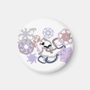 White fox winter  magnet