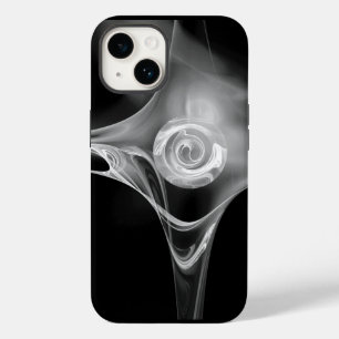 WHITE FRACTAL ROSE iPhone CASE