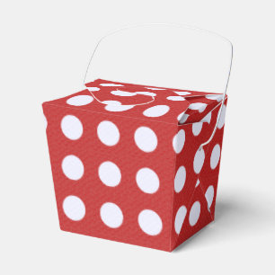 White Fractals Polka Dots Red Fractals Background Favour Box