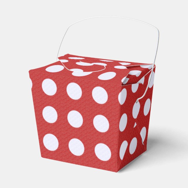 White Fractals Polka Dots Red Fractals Background Favour Box (Front Side)