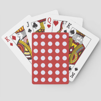 White Fractals Polka Dots Red Fractals Background Playing Cards