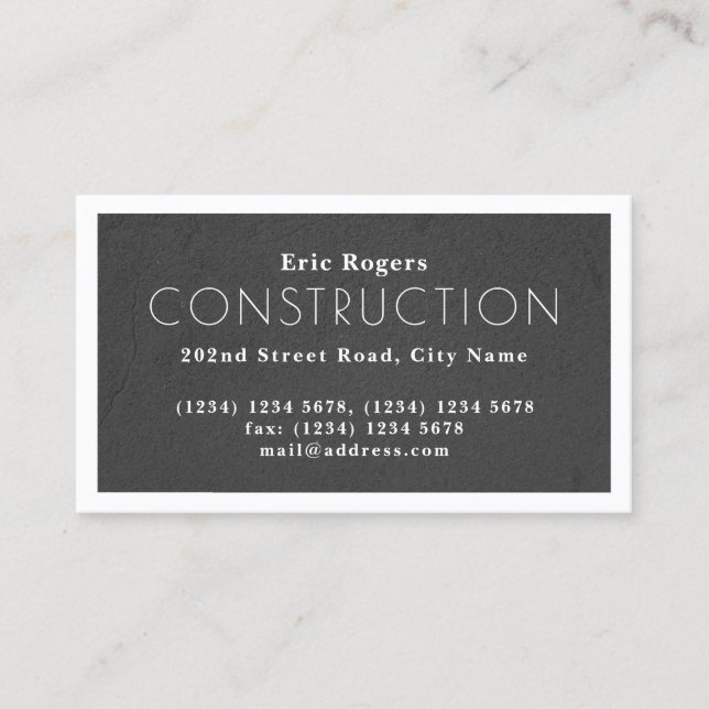White frame concrete texture business card (Front)