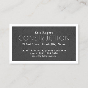 White frame faux concrete look business card