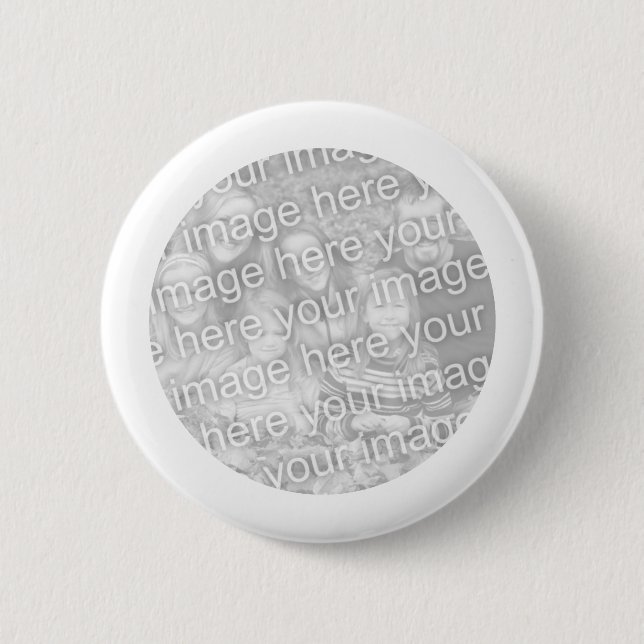 White Framed Round Photo Button (Front)