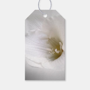white freesia gift tags