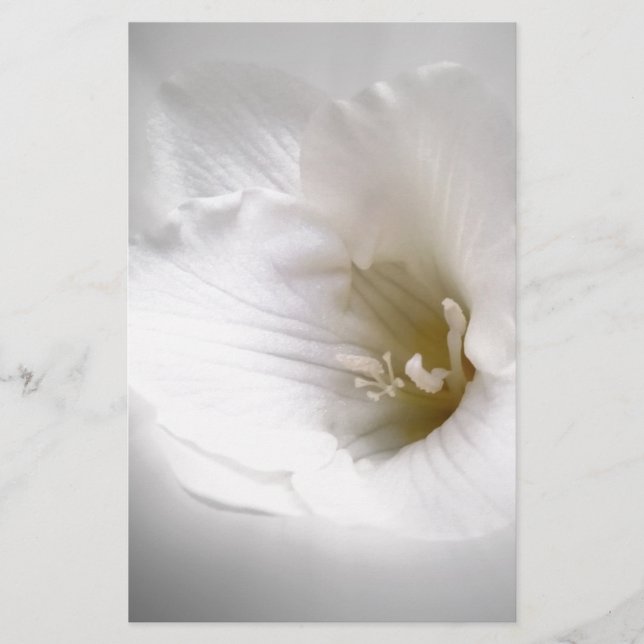 white freesia stationery (Front)