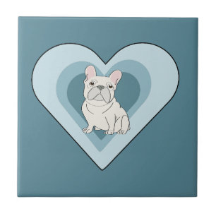White French Bulldog Ceramic Tile