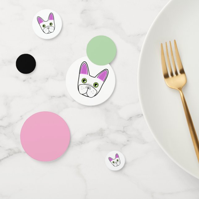 White French Bulldog Face Table Confetti (Group)