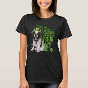 White French Bulldog Green Hat Lucky Charm St Patr T-Shirt