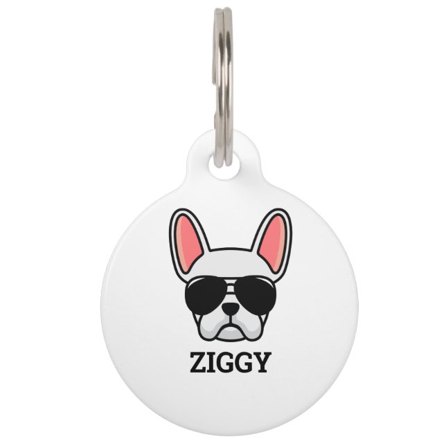 White French Bulldog Pet ID Tag (Front)