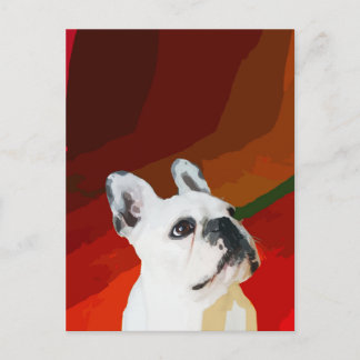 White French Bulldog Postcard